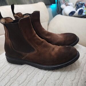 Barneys New York Brown Suede Chelsea Boots